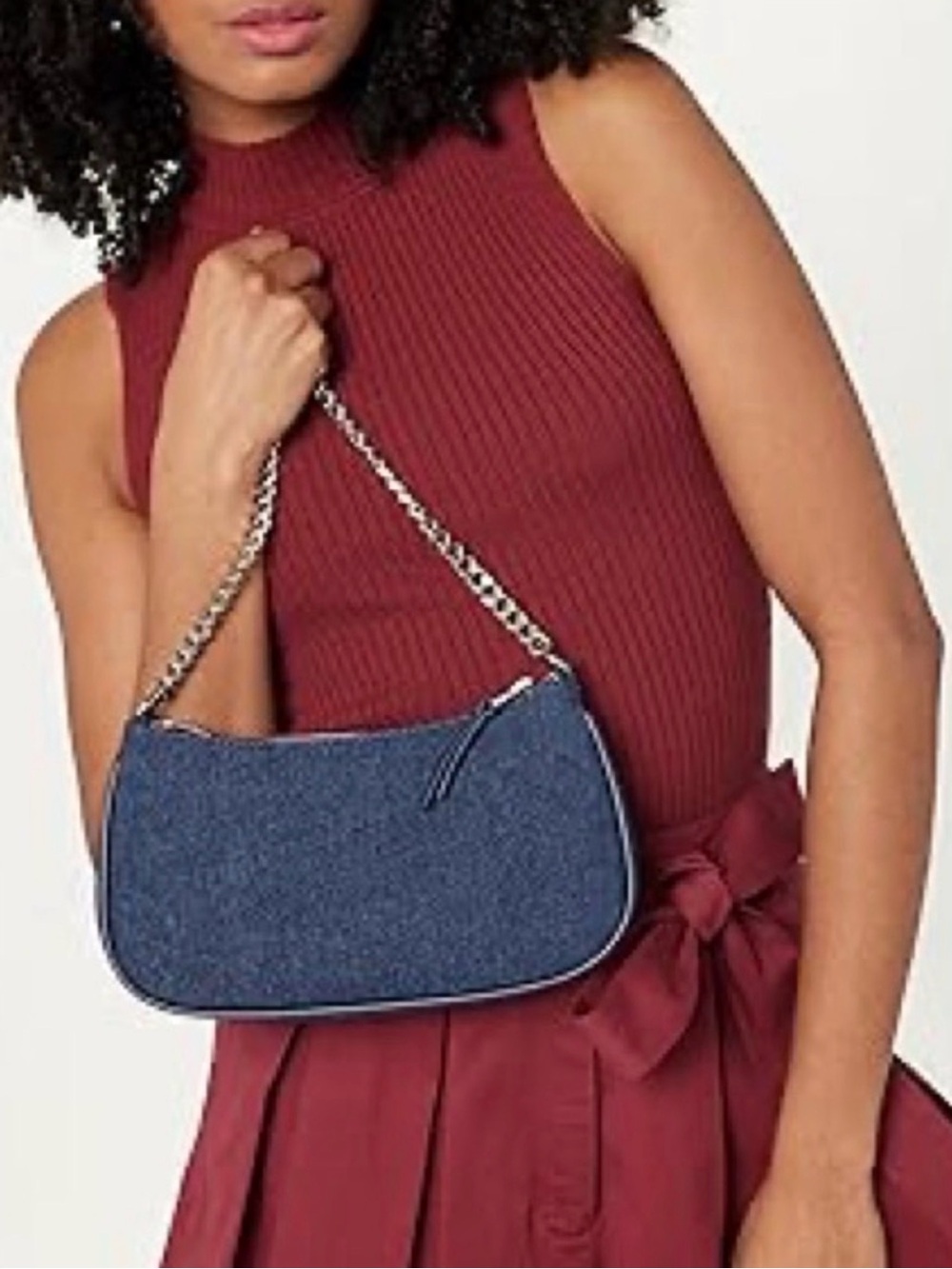 Denim Chain Shoulder Bag - Picture 4 of 4